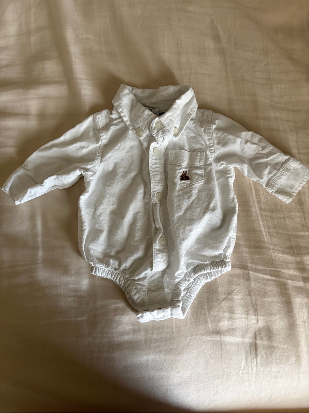 GAP White Baby Button-Up Onesie